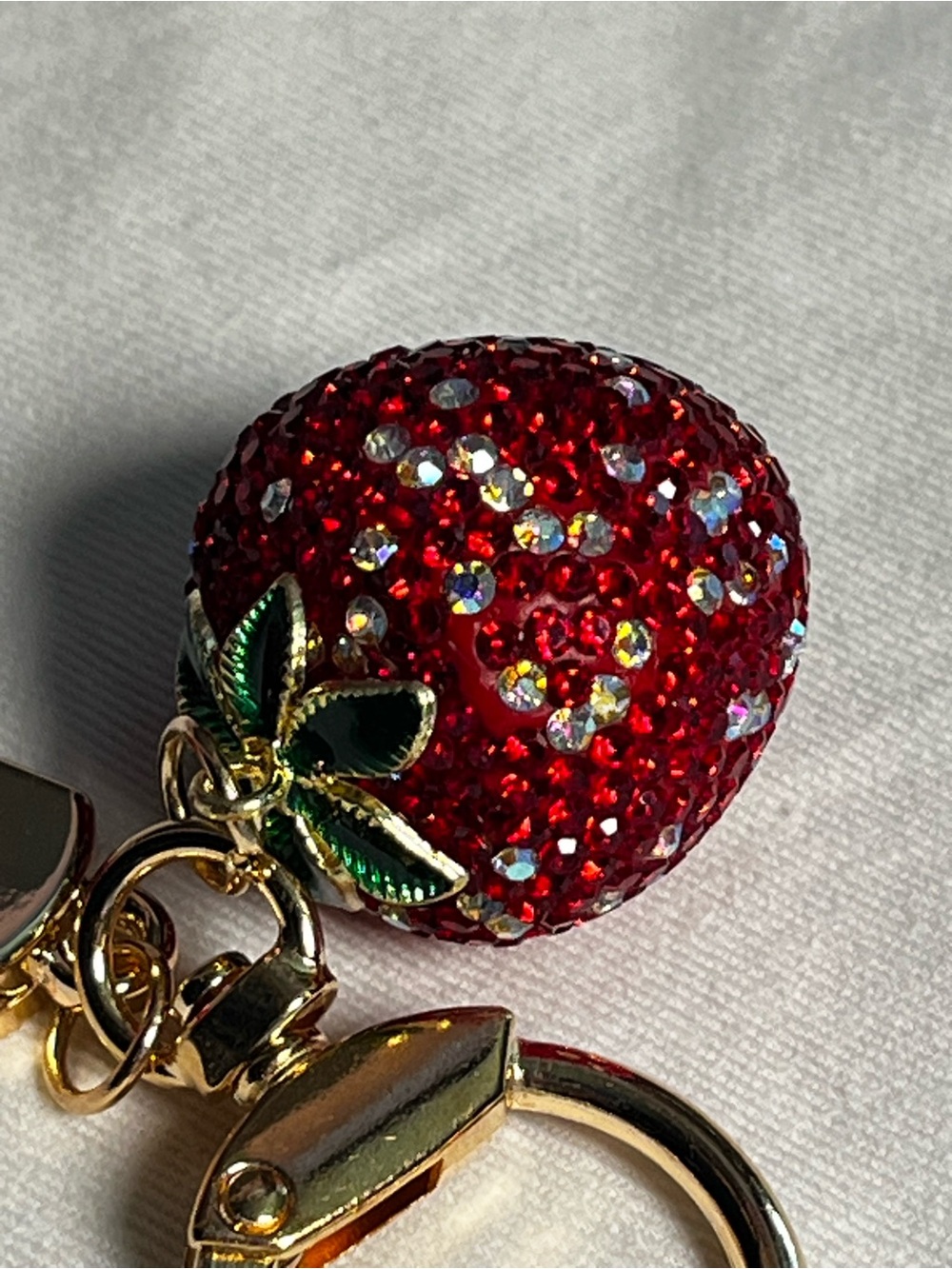 Strawberry Rhinestone Keychain/Bag Charm - Picture 2 of 5